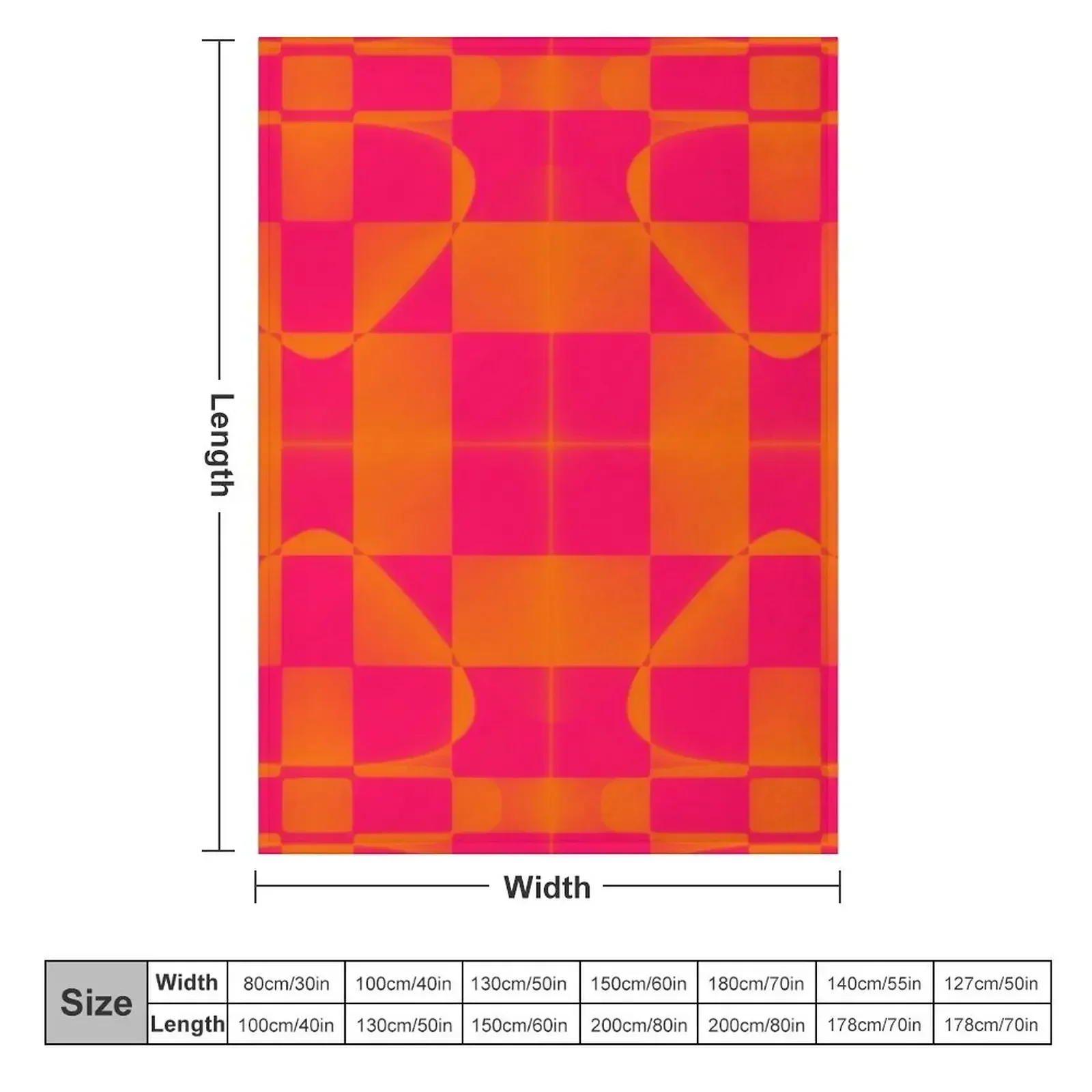 Popping Pink and Orange Throw Blanket Soft Plaid Extra Large Throw Sofa Throw Thins Single Decorative Sofas Blankets