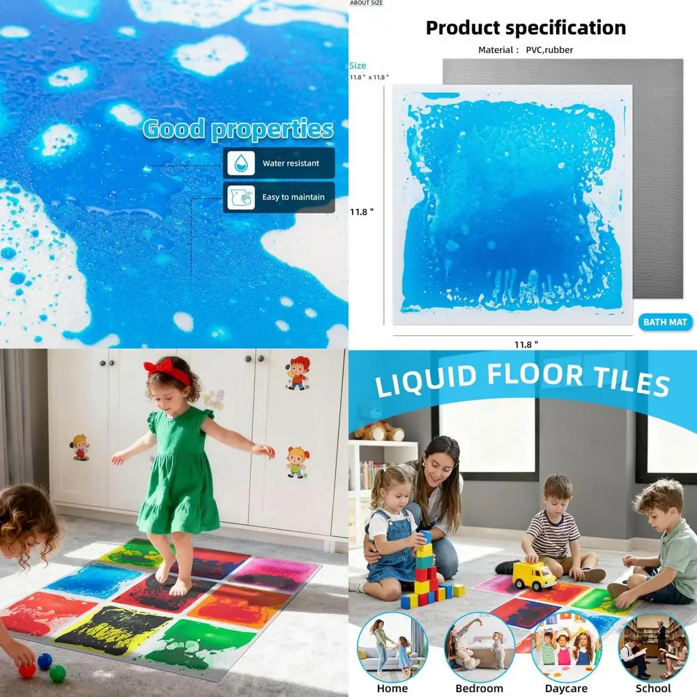 

12x12 Liquid Fusion Play Mats, 9-Pack for Kids, Toddlers & Teens Activity Centers