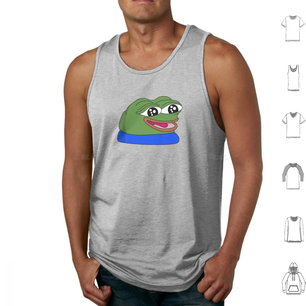 Peepohappy Tank Tops Vest Sleeveless Peepohappy Happy Glad Amazing Peepo The Frog Emote Emotes Twitch Twitch Tv