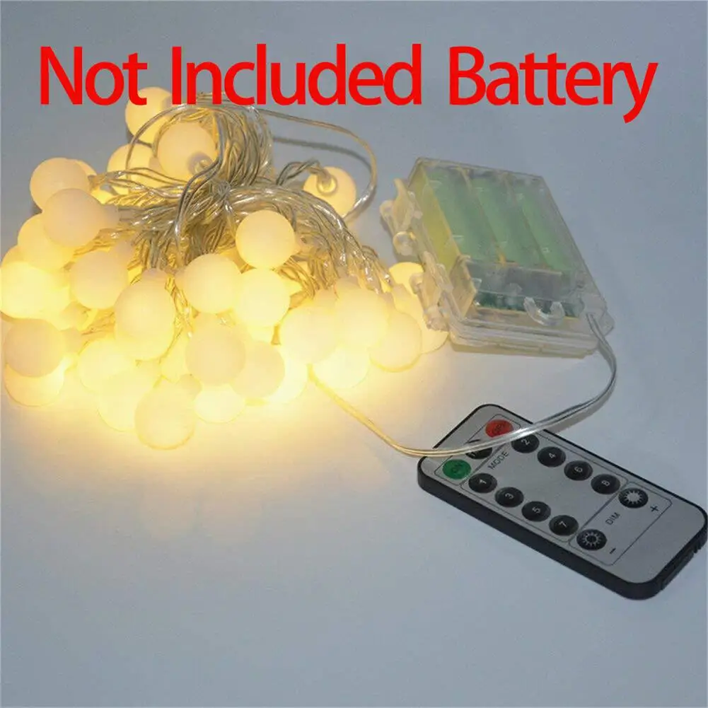 6M 40 LED 8 Modes Ball Light String Ball Fairy Light With Remote Control and Timer Outdoor Decorative Light for Camping Bedroom