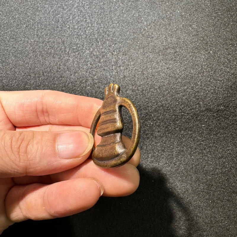 Brass Tibetan-style Buddhist stupa link, sutra clasp accessory