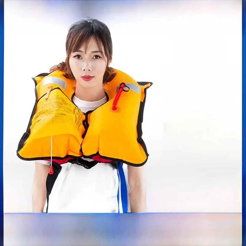 

Inflatable Life Jacket Large Flotation Manual Inflating Portable Adult Life Vest Water Sports Safety Gear Portable Life Jacket