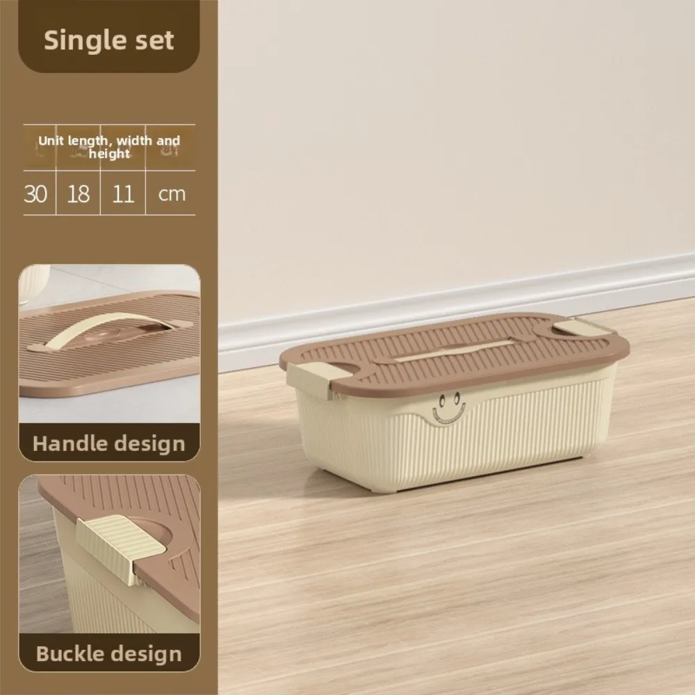 Plastic Desktop Storage Organizer Box with Handle and Lid for Home Snacks Fruits and Miscellaneous Items 124