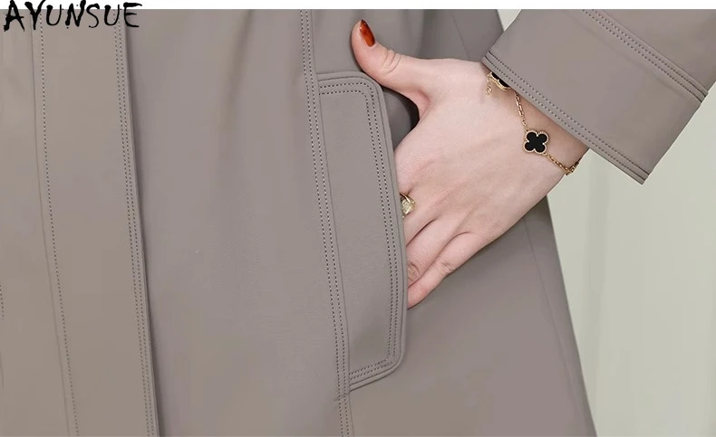 AYUNSUE Real Mink Fur Coat Women 2025 Winter Clothes Mid-length Parka Liner Detachable Real Fur Coat Womens Coats Пальто Женское