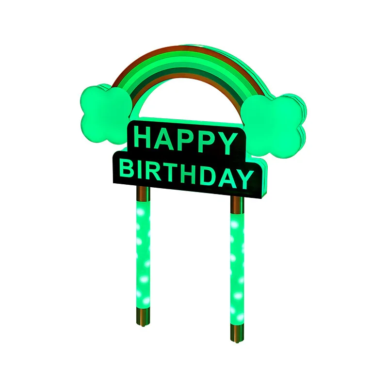Bar Luminous Charging Hand Placard KTV Happy Birthday HAPPYBIRTHDAY Party Atmosphere Rainbow Placard