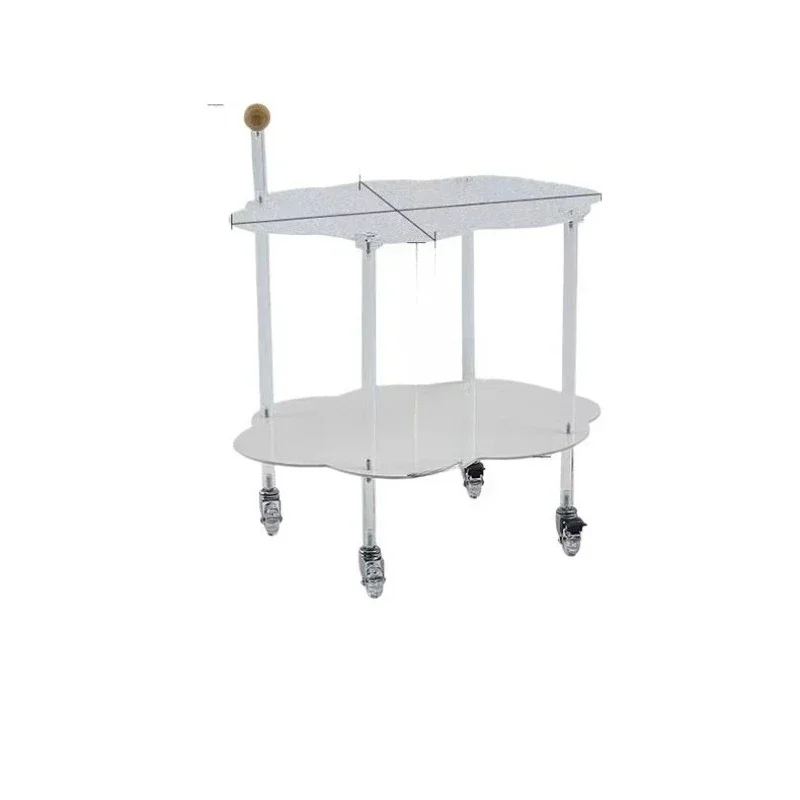 ins Internet celebrity cloud coffee table rack trolley dining car movable living room sofa acrylic edge table