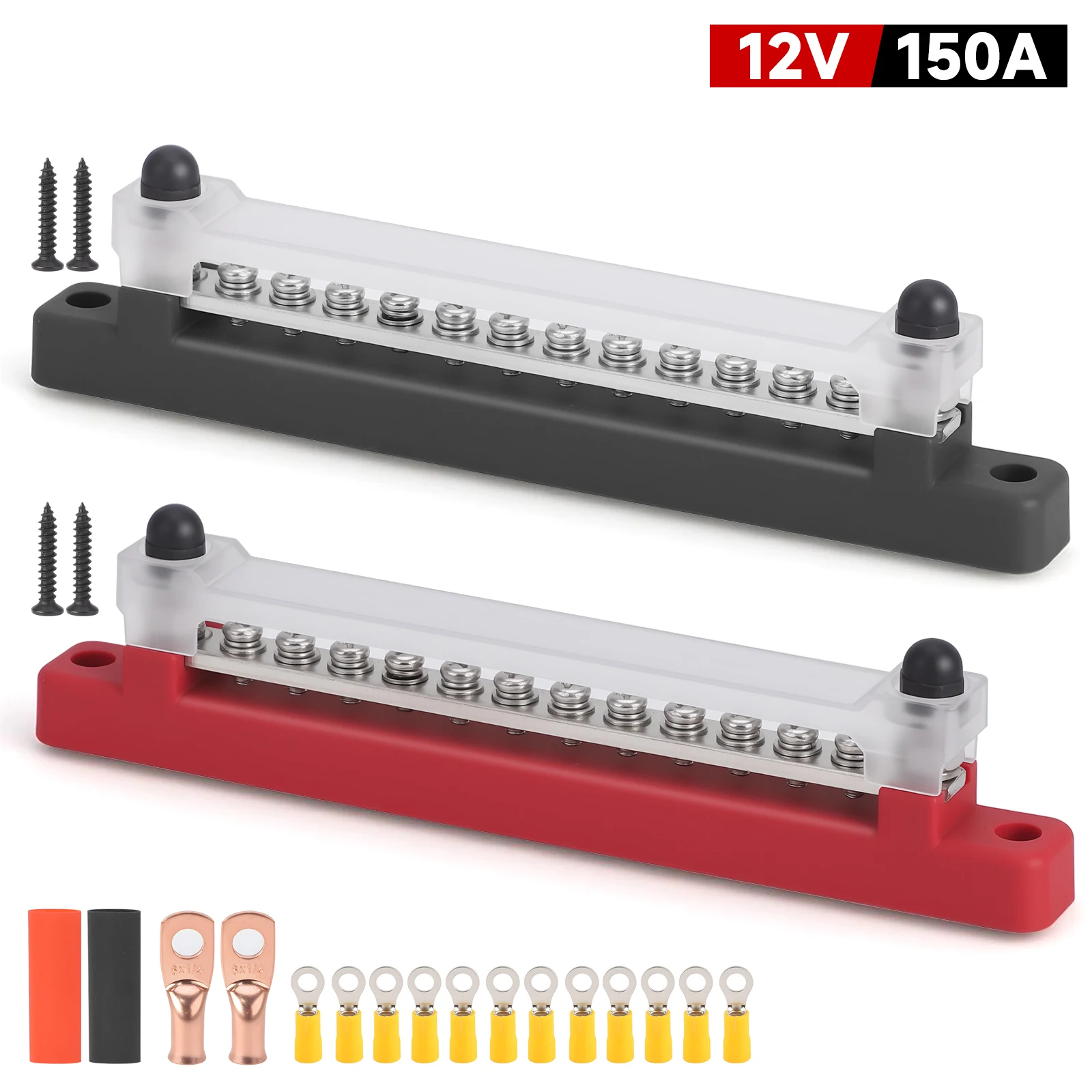 جديد 12 طريقة محطة M6 مسمار حافلة بار بطارية توزيع الطاقة كتلة 12 فولت-48 فولت إيجابي سلبي بسبار لشاحنة قارب سيارة تخييم #1