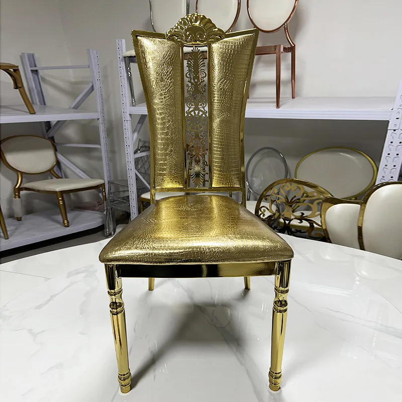 Hotel Dinner Dining Chair Event Reception Special  Stainless Steel Metal Backrest Hotel Chair