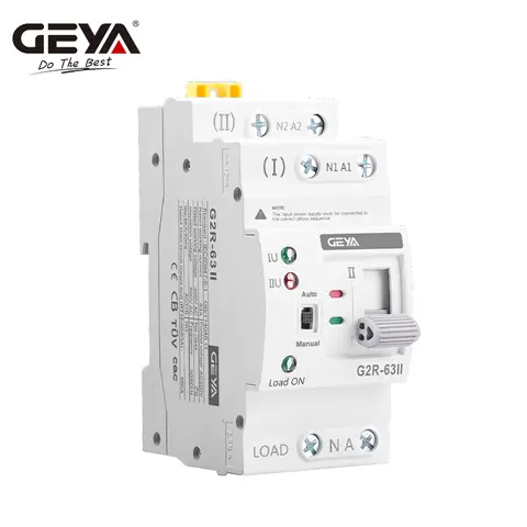 GEYA G2R Automatic Transfer Switch Din Rail ATS Dual Power Electrical Selector Switches Uninterrupted Power 25A 40A 63A 110V 220