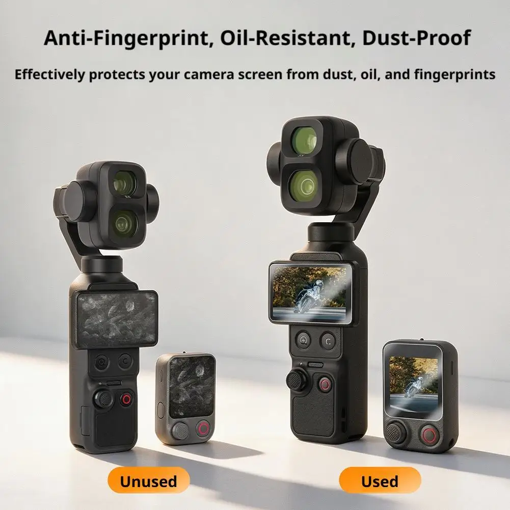 for DJI Pocket 4P Tempered Glass Film Screen & Remote Control Scratch-resistant Film for DJI Pocket 4P/4/3 Screen Protector