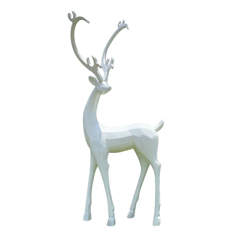 

Wyj Geometric Sika Deer Painted Grp Sculpture Landscape Furnishing Articles Outdoor Decorations