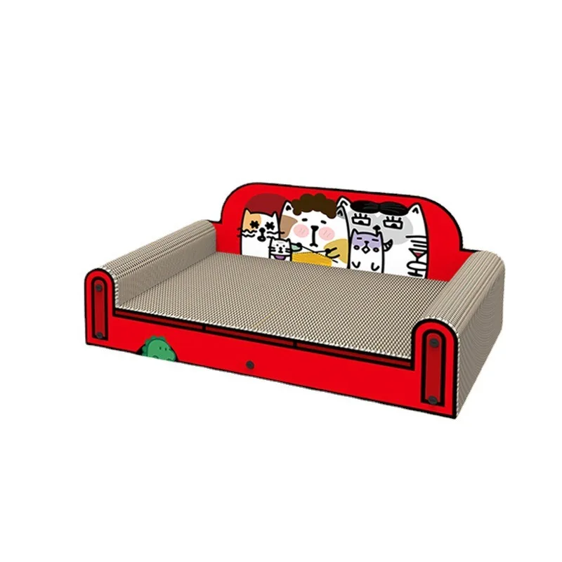 

DIY sticker sofa cat scratcher cardboard corrugated couch lounge bed durable reversible two sided large cat sofa throne toy soft