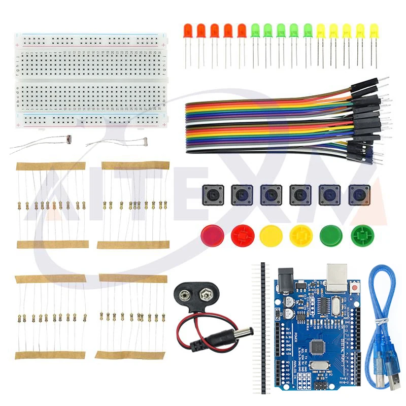 Zestaw startowy do UNO R3 Mini Breadboard LED Jumper Wire Button dla Arduino Dla UNO DIY KIT School Education Lab With Board