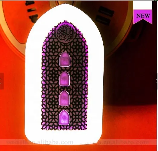 O jogador árabe muçulmano do quran do presente com luz da noite conduziu o orador do quran do iprayer plugue muçulmano do zikir que aprende a língua
