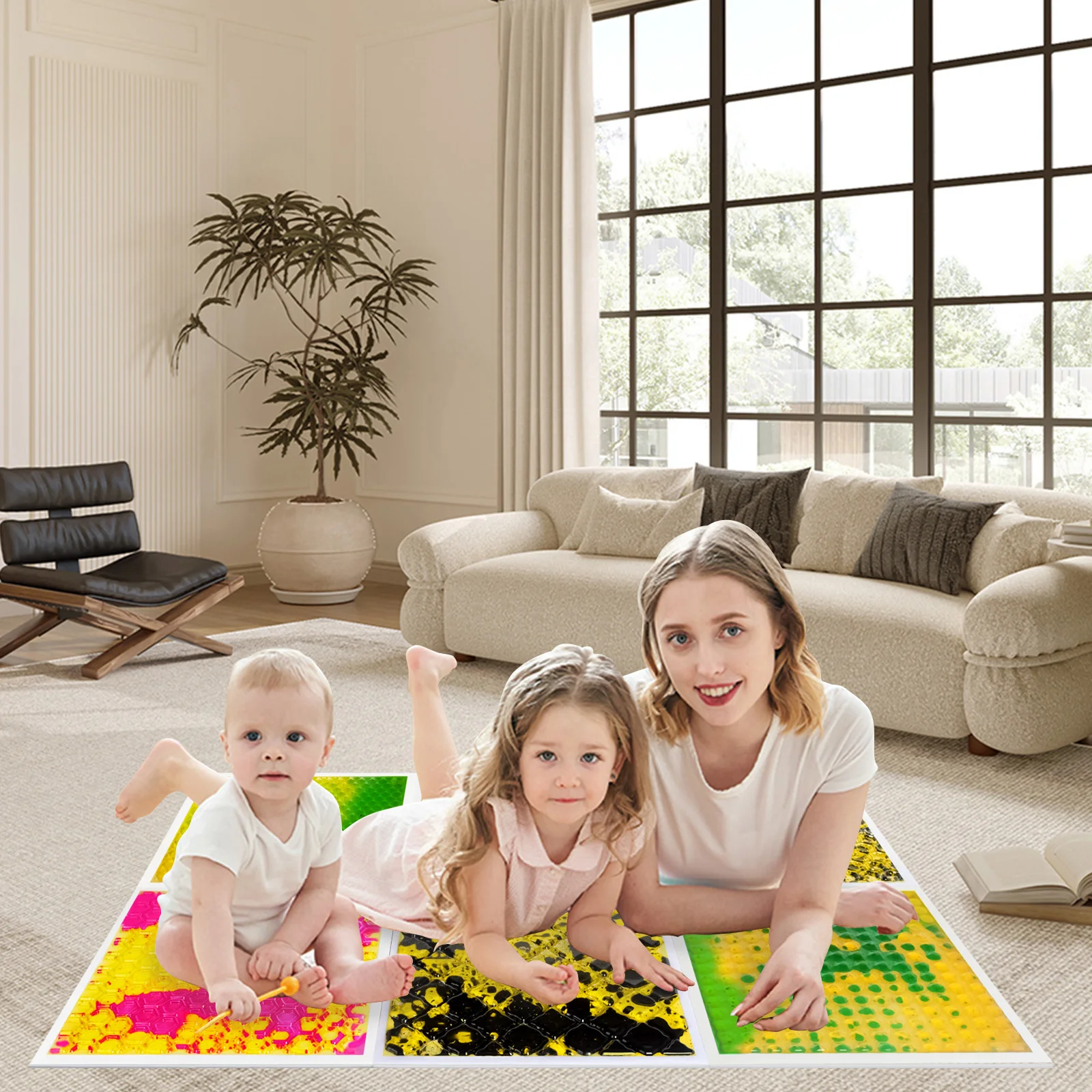

Sensory Walking Pads Kids Interactive Feet Tiles Mat for Sensory Toys Development Educational Floor Play Mat for Children