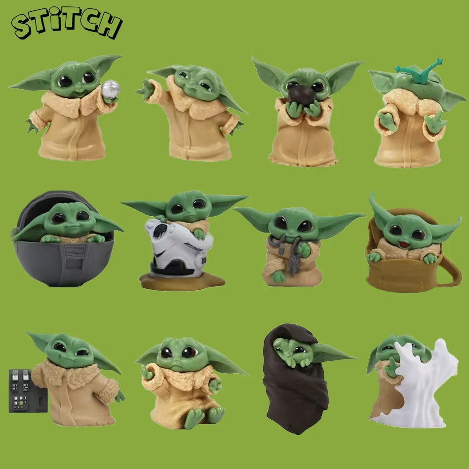 2Style 6 szt./zestaw Figurki Anime Disneya 5-8 cm Zabawka Mistrz Baby Yoda Darth PVC Kolekcja Figur Akcji Mini Model Zabawka dla Dzieci Prezent