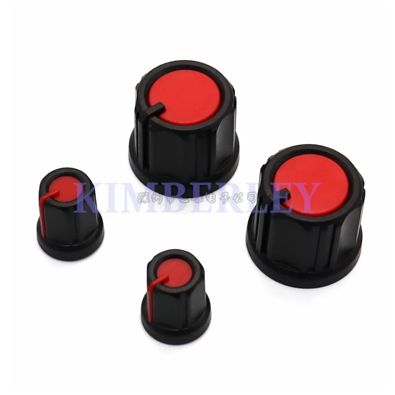 20PCS Two-color Potentiometer Knob Cap Plum Shaft 6MM Knob Cap Power Amplifier Control Panel Knob Cap Plastic Knob