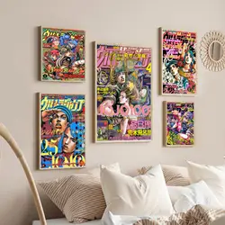 Anime JoJo Bizarre Adventure plakat Retro plakaty Vintage przyklejone Retro Kraft papierowa naklejka DIY do pokoju Bar Cafe Kawaii wystrój pokoju