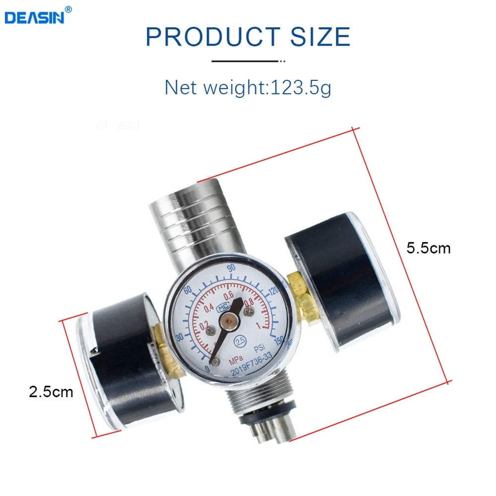 Dental Chair Meter 4 Holes Turbine Manometer for High Speed Handpiece Pressure Gauge Test Air Water Tester