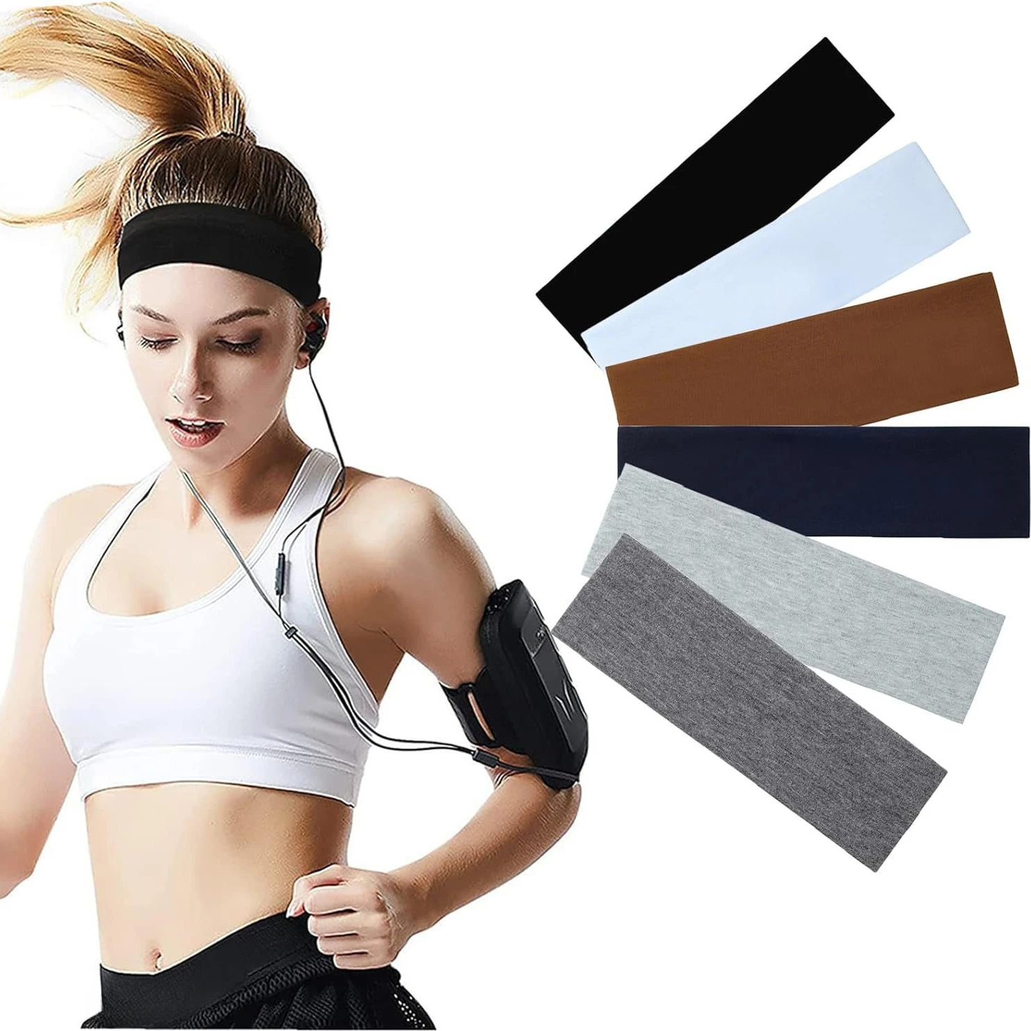 

Elastic Cotton HairBand Fashion Headbands for Women Men Solid Running Fitness Yoga Hair Bands Stretch Makeup Hair Accessories