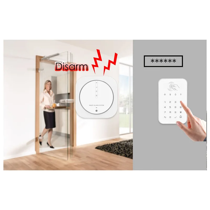 B50B-Graffiti Burglar Alarm Intelligent WIFI+GSM Dual Network Alarm System Home Multifunction As Shown ABS Screenless Alarm Host
