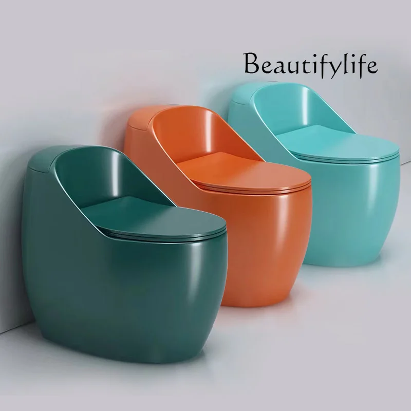 Creative Color Household Flush Toilet Large Impact Large Diameter Straight Flush Siphon Toilet