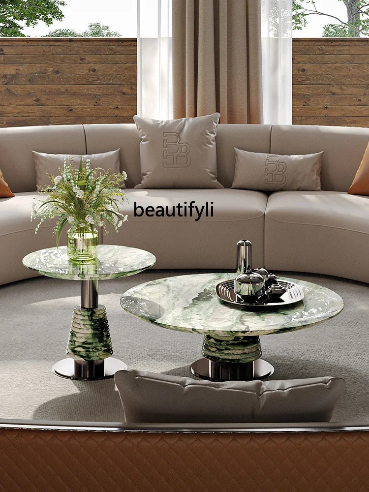 

Minimalist light luxury high-end large flat layer, Italian marble coffee table