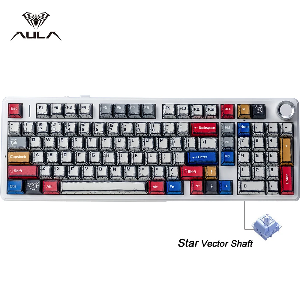 Nieuwe AULA F75/F99 Pro Gaming Mechanisch Toetsenbord PBT Comic Keycaps RGB Backlight Hot Plug Aangepaste toetsenbord Toetsenbord voor Kantoor