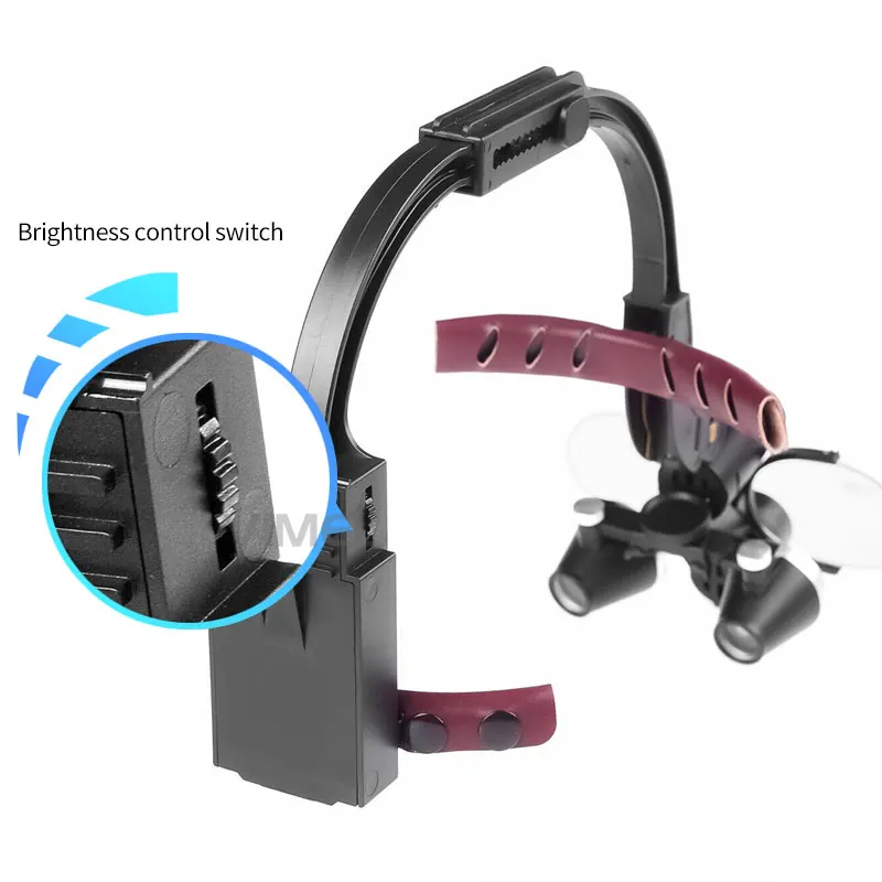 

Dental LED 5W Head Light Lamp 6.0X Dentisit Surgical Headlight Magnification Binocular Loupes Lab Dentistry
