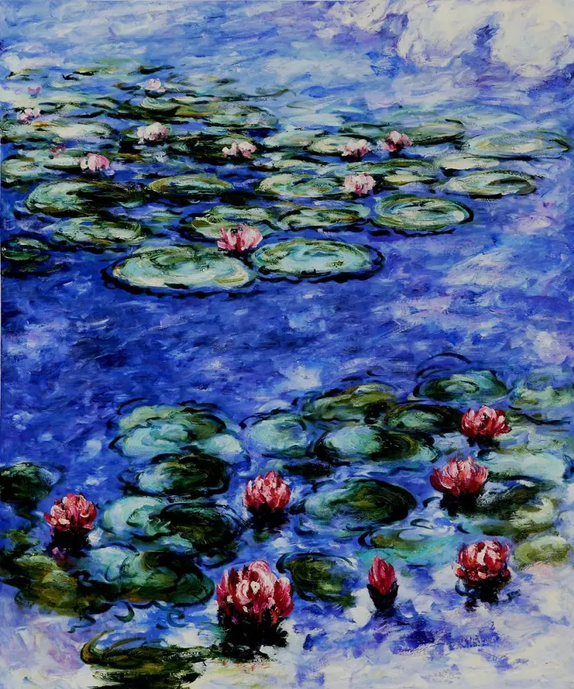 Claude Monet Water Lilies Painting Handpainted Canvas Landscape Wall Art Impressionist