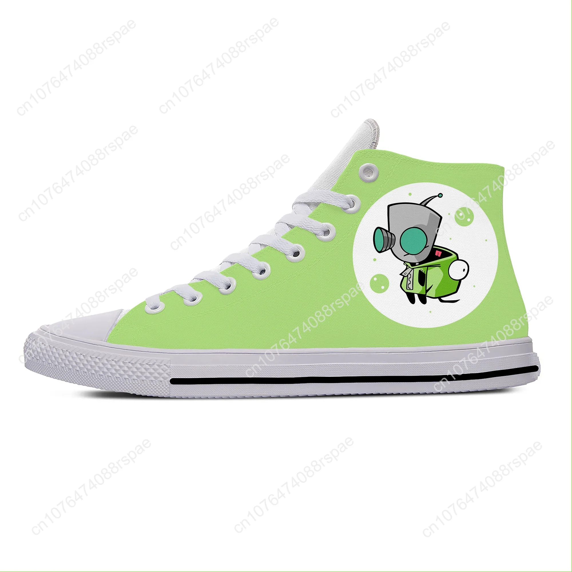 Hot Anime Cartoon Manga Invader Zim Funny Fashion Casual Cloth Shoes High Top Lightweight Breathable 3D Print Men Women Sneakers