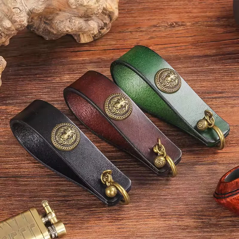 

Retro Men's Handmade Cowhide Pipe Holder Portable Pipe Display Stand Personalized Cigarette Storage Accessories