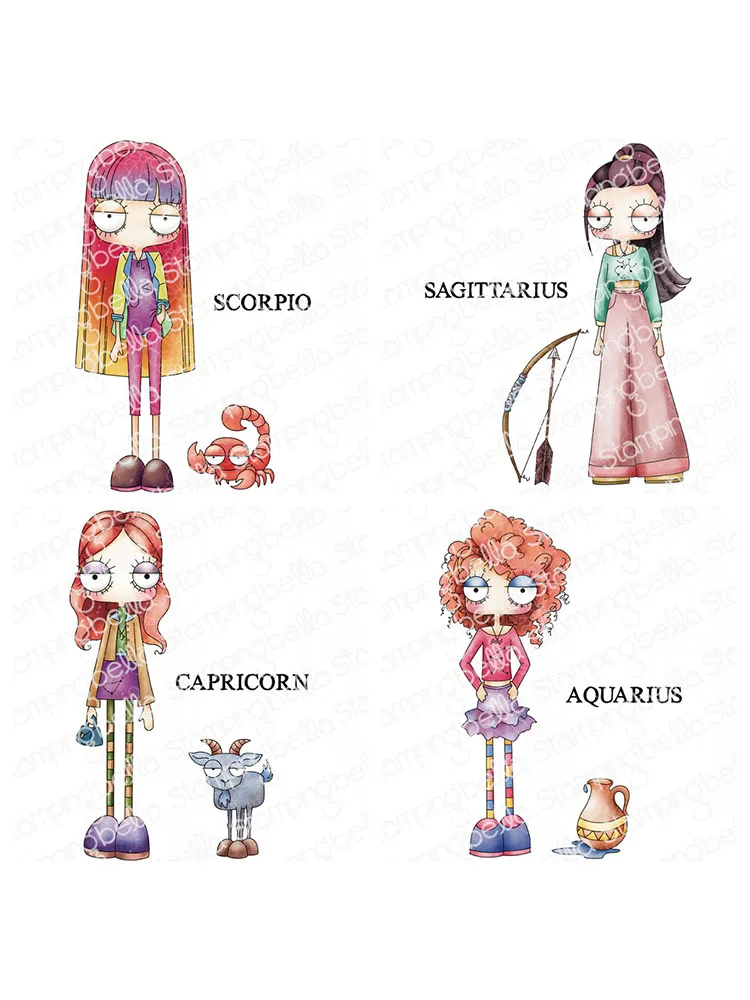 Oddball zodiaque scorpion verseau capricorne sagittaire ensemble de tampons en caoutchouc estampagebella tampons en Silicone bricolage Scrapbook carte de voeux