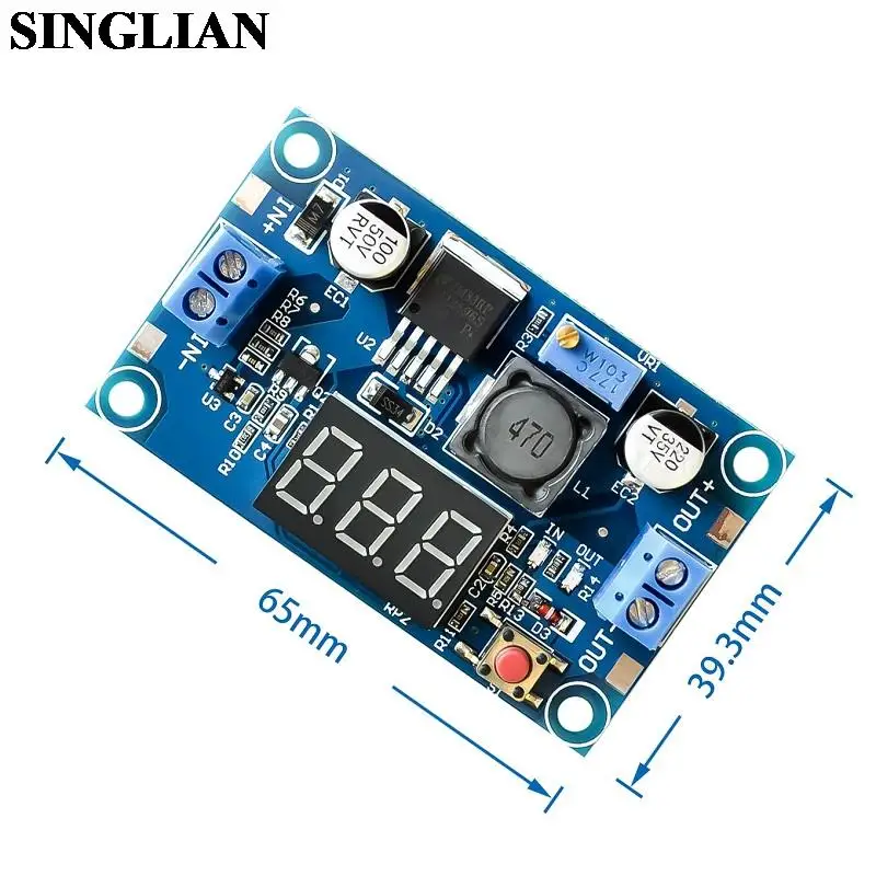 10pcs/lot LM2596 DC Buck Step-Down Power Converter Module DC-DC 3A Adjustable Voltage Regulator Power Module With LED Voltmeter