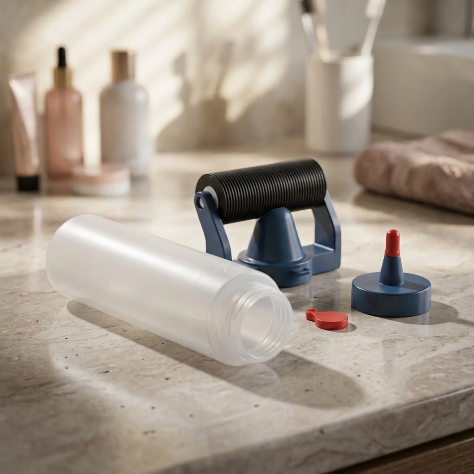 Detachable Portable Roller Bottle for Water based Liquids Oils and Perfumes with Leak Resistant Cap and Easy to Clean Features
