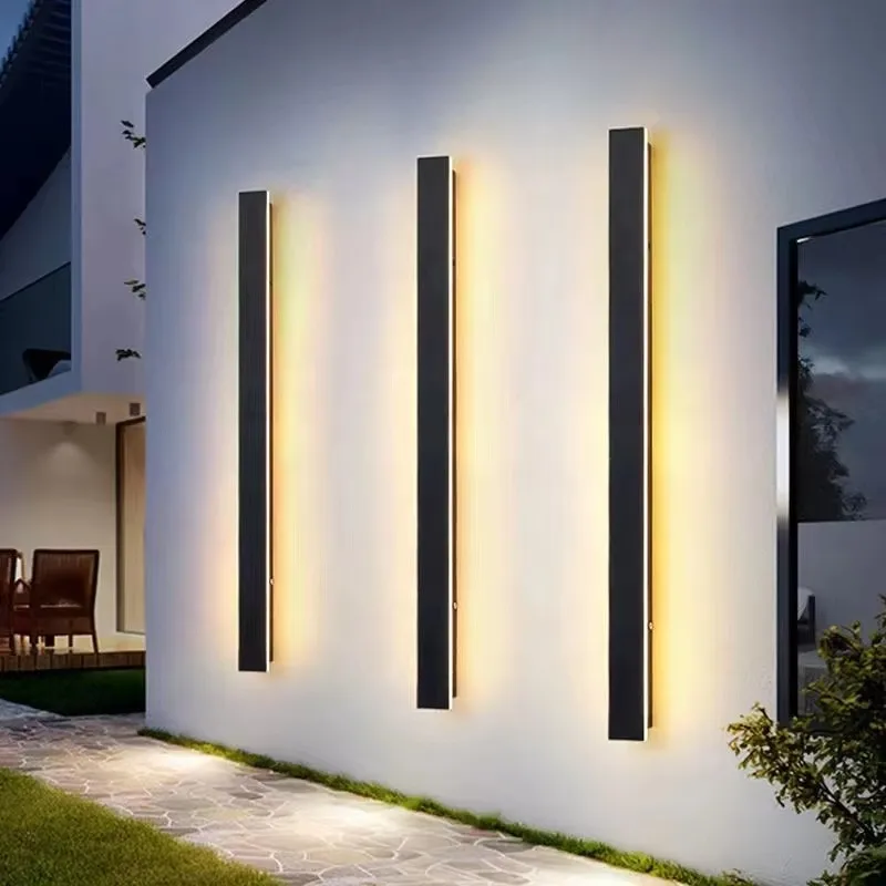 Waterproof Wall Light Mounted 16W 20W 30W 36W 42W Outdoor Wall Lamps Led Porch Home Lights Minimalist Long Strip lamp