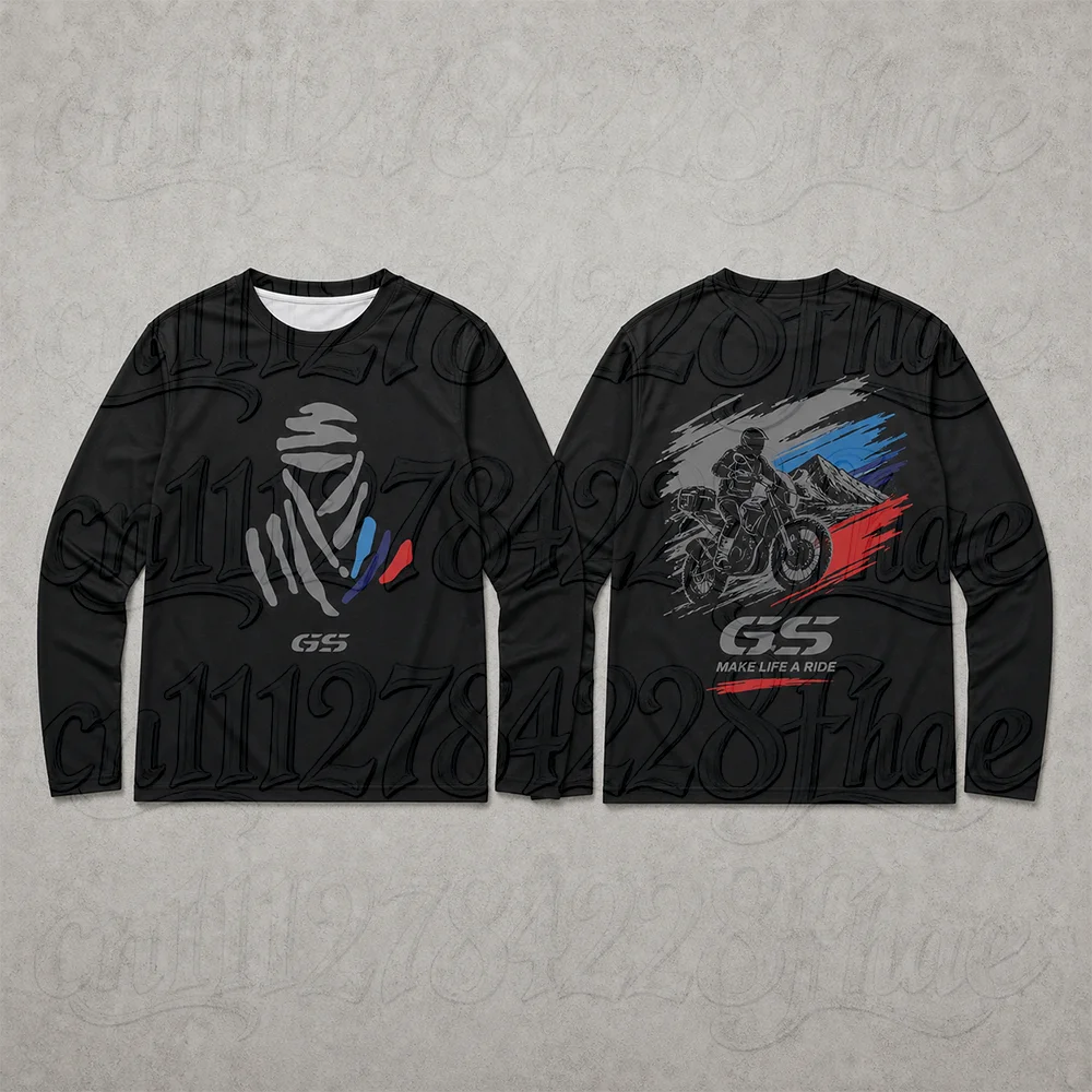 Motorcycle 3D Print Long Sleeve Shirt Loose Men's Racing Jersey Aesthetic Vintage Streetwear Casual Father Day Gift Outdoor Top