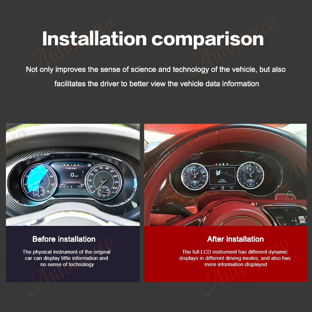 Elite Clear Vision LCD Car Instrument Cluster Digital Speedometer Car Dashboard Display Replacement For Bentley Bentayga