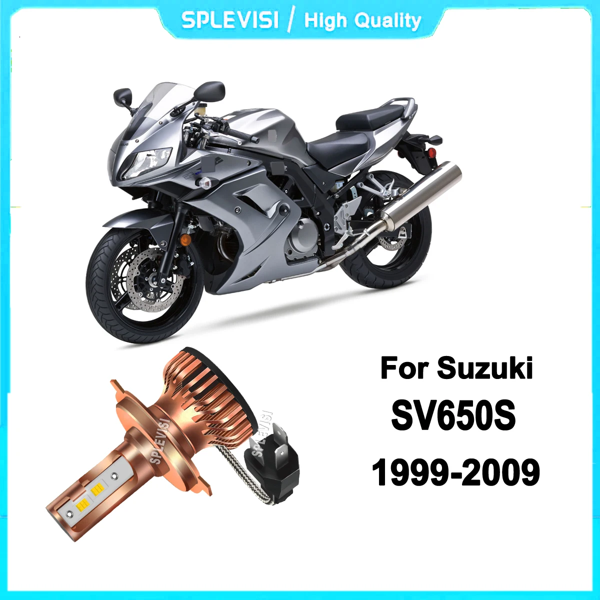 

H4 HS1 led white headlights Upgraded Kit- Stand Out From Other Riders at Night Fits For Suzuki SV650S 1999 2000 2001 2002-2009