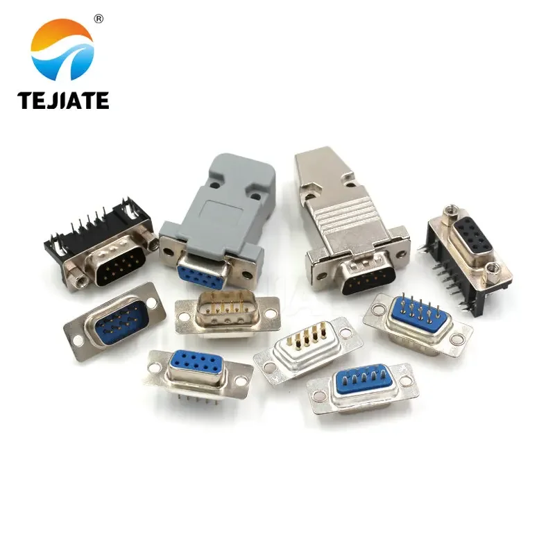 

5pcs RS232 DB9 9 Pin Solder Connector DB9 Female Male Serial Port Plastic Potection Shell Cover For VGA Connectors