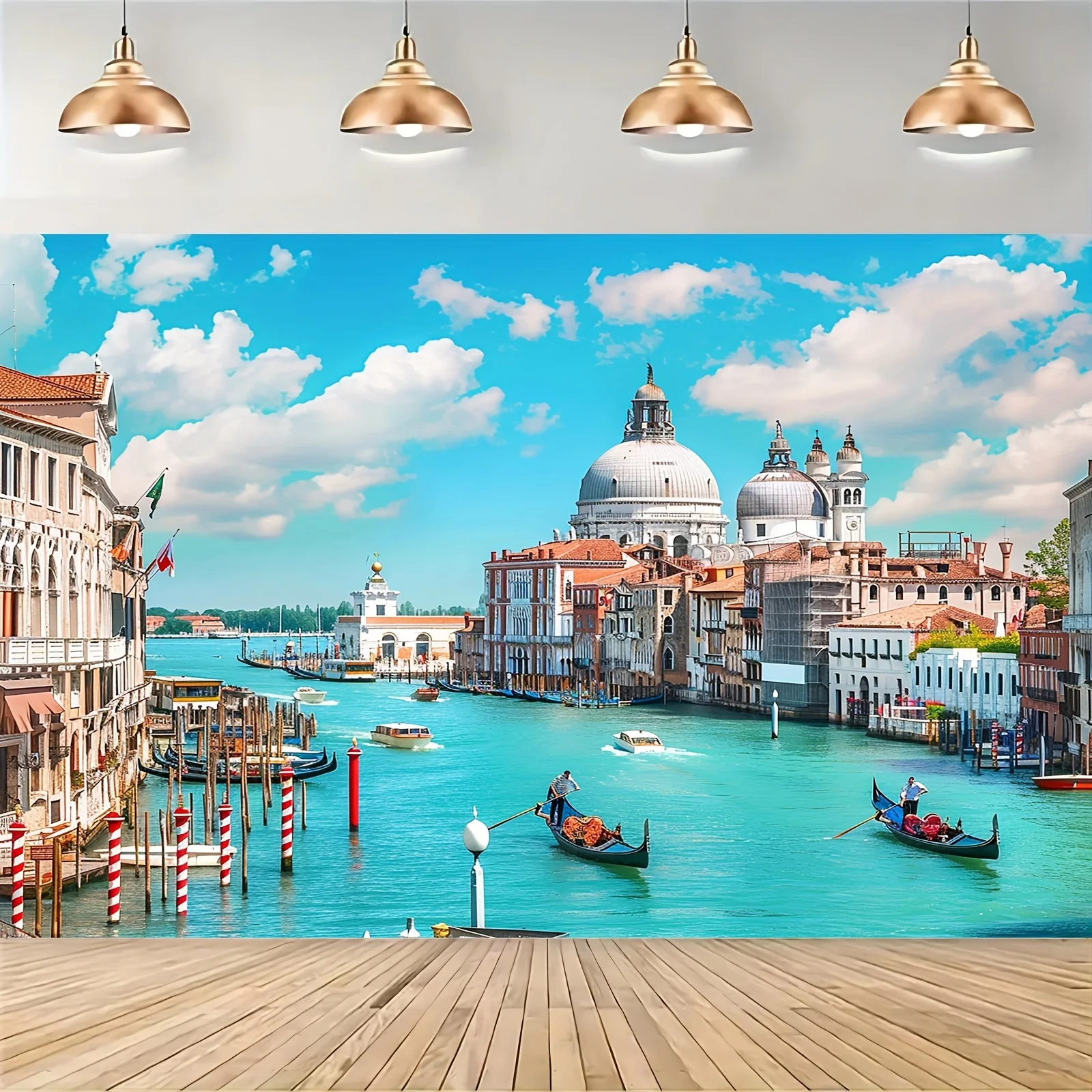 الخلفية الإيطالية: جندول على القناة الكبرى في خلفية البندقية: خلفية التصوير الإيطالية: ديكور الحفلات الإيطالية