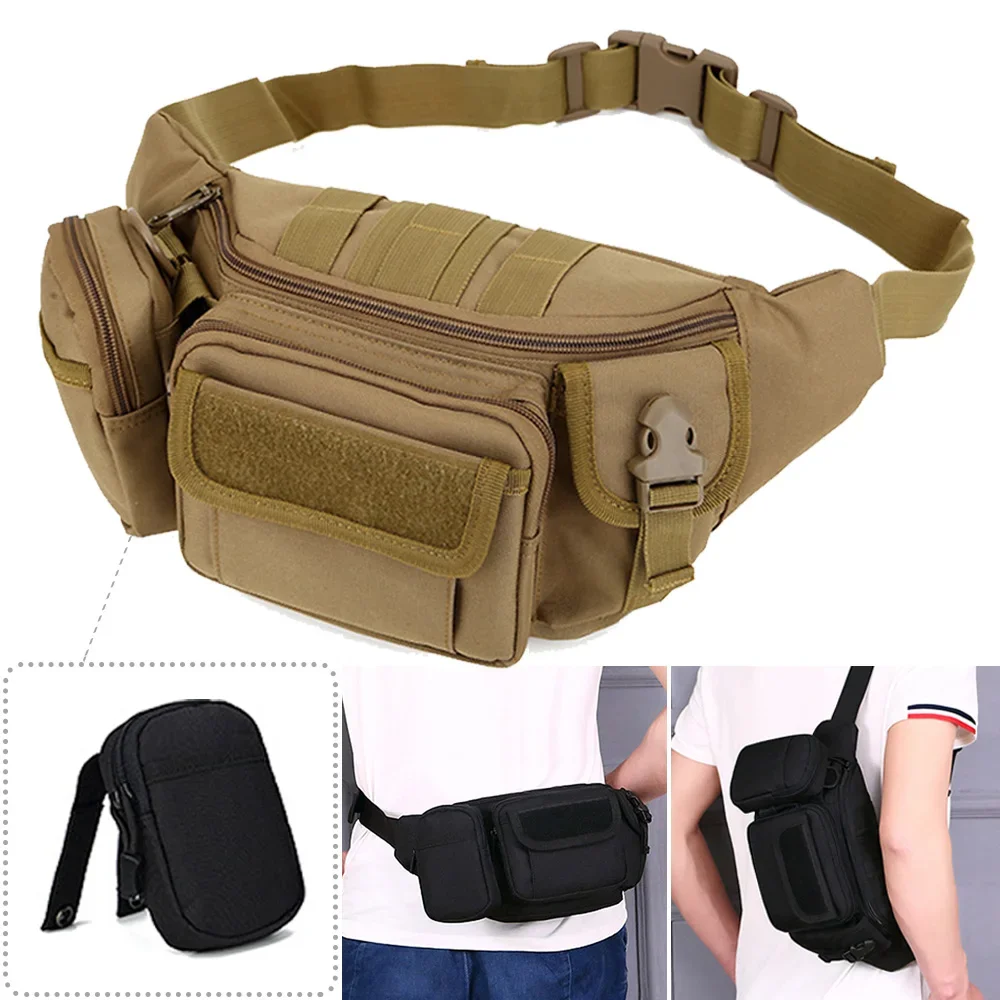 Men Waist Fanny Pack Hip Bum Belt Bags  Assault Nylon Sports Climb Travel Hiking Male Combination Sling Chest Bag