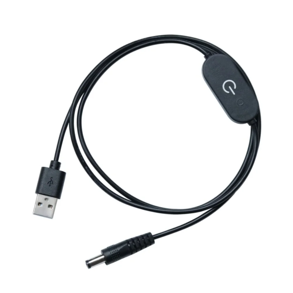 2Pcs USB To DC5521 Power Extension Cable With Touch Dimmer Switch, 3A 22AWG 1m Long Flexible Cord For LED Strip Desk Lamp Fan