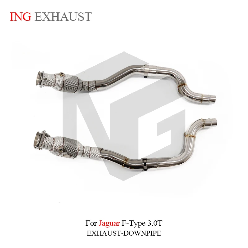 ING Sistemas Header SS304 Exhaust Downpipe for Jaguar f-type 3.0T 5.0L svr superch Ternary Catalyzed Accessories  Engine System