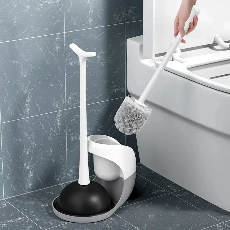 Hot salesBathroom Accessories Toilet Cleaning Tool Toilet Brush and Holder Set Toilet Plunger and Bowl Brush Combo with