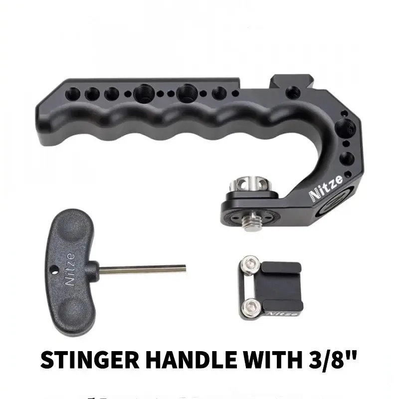 

NITZE STINGER HANDLE WITH 3/8” ARRI LOCATING PINS - PA28-BK