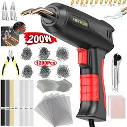 Upgraded 2 in 1 Plastic Welding Gun Kit Hot Stapler Plastic Repair 6/4 Types Staples for Car Bumper Repair 200W Welder Machine