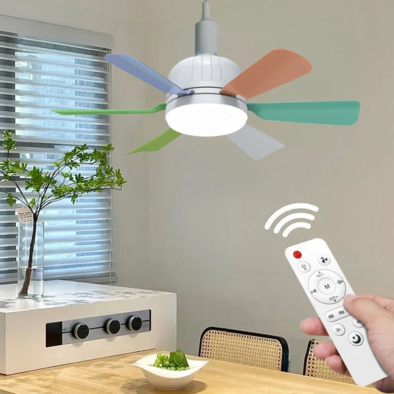 20.5-inch 40W Ceiling Fan Socket Fan Light With Smart Remote Control Ceiling Light Fan Intelligent Silent Ceiling Fan