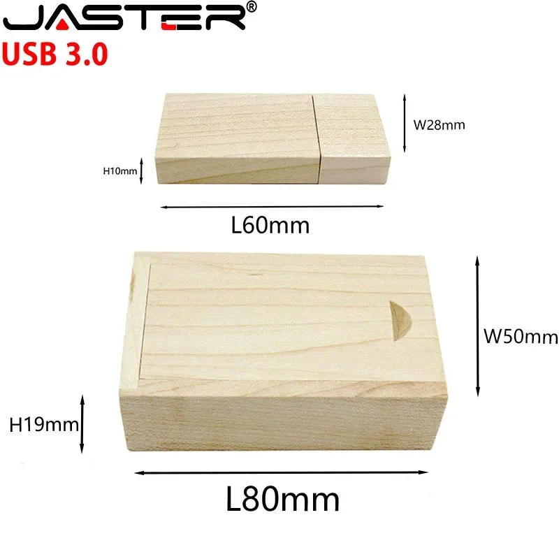 JASTER USB 3.0 Flash Drives with Wooden BOX 128GB Pen drive 64GB 32GB Memory stick Wedding Photography Gift U disk 16GB 8GB 4GB
