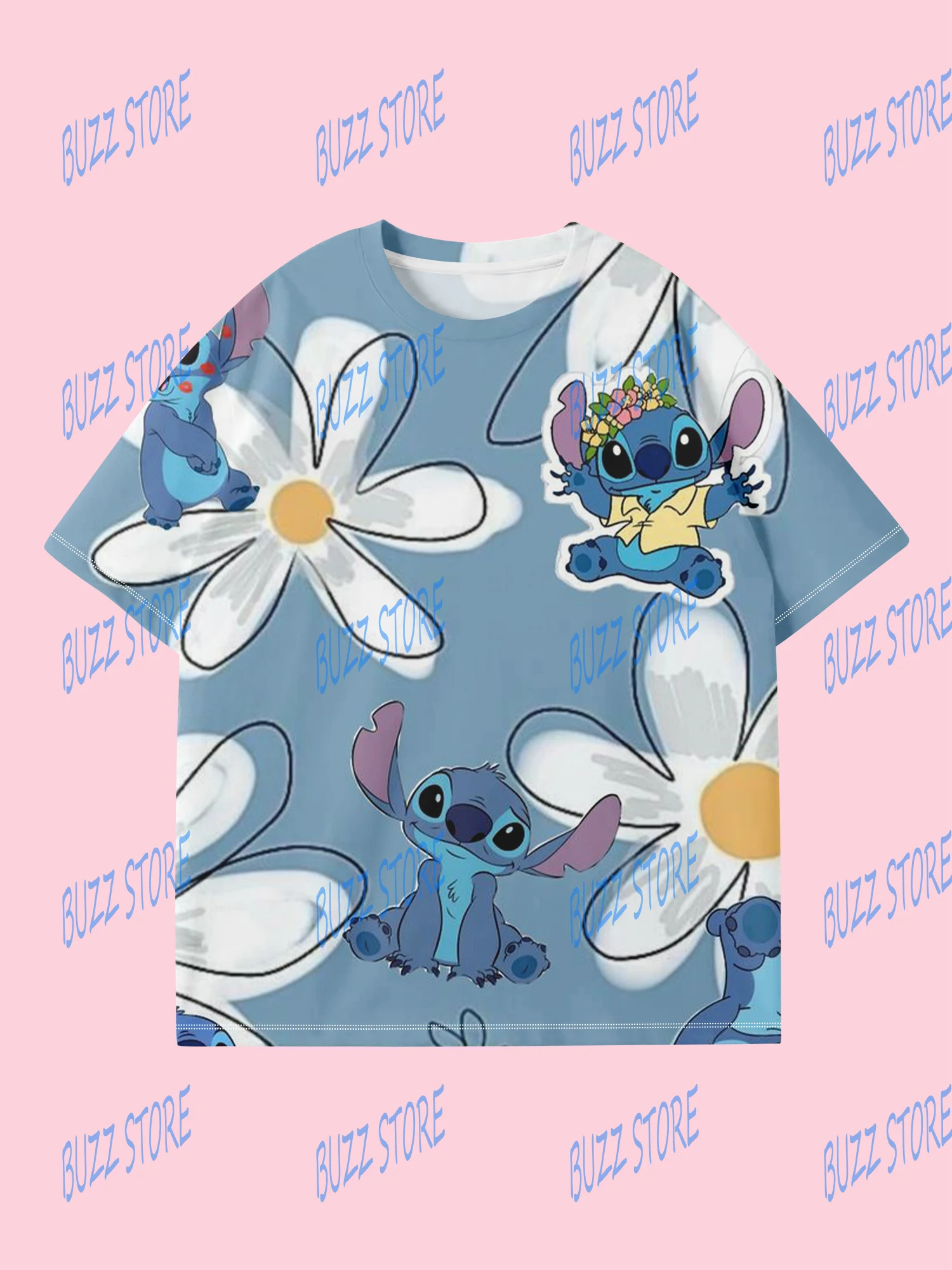

3D Printed Short Sleeve T-Shirt Lilo & Stitch: The Series Outdoor Comfortable Breathable Cotton for Adults and Children
